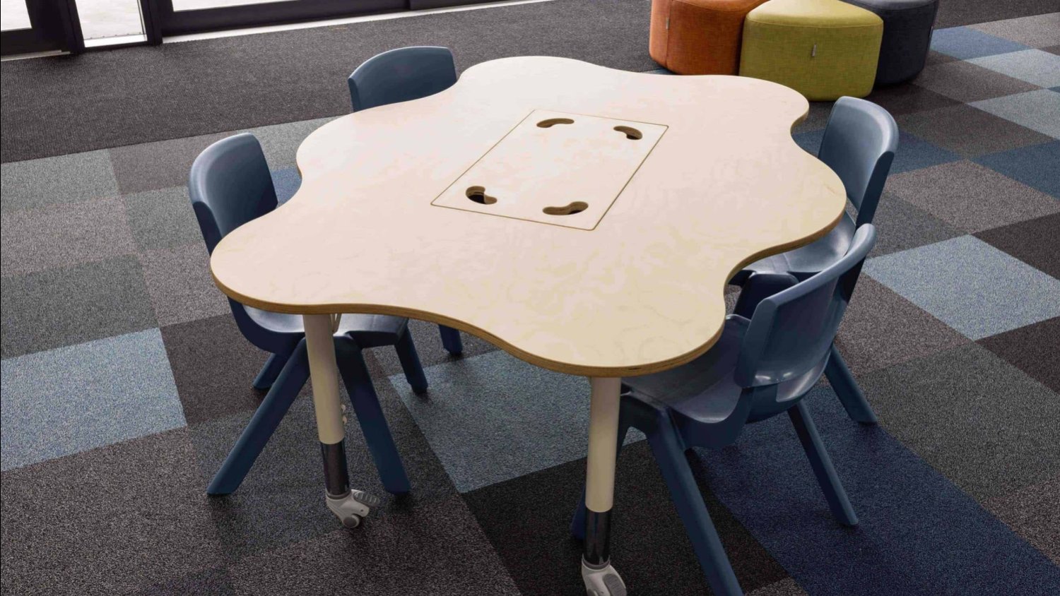 table with storage compartment 