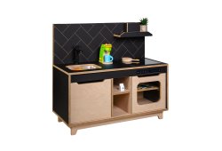 Wooden Plywood Kitchen for early learning BLACK